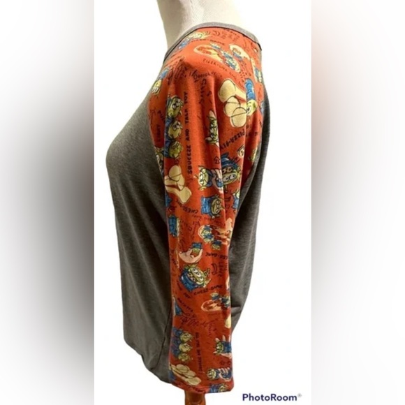 LulaRoe RARE Toy Story Disney Randy Pixar Green Alien Shirt Large Baseball Tee - Picture 8 of 9